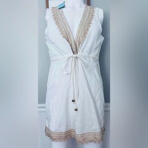 Mud Pie Marcia Jute Trim Cover-Up – Size Large (NWT)